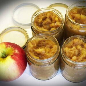 Apple, chutney bottles